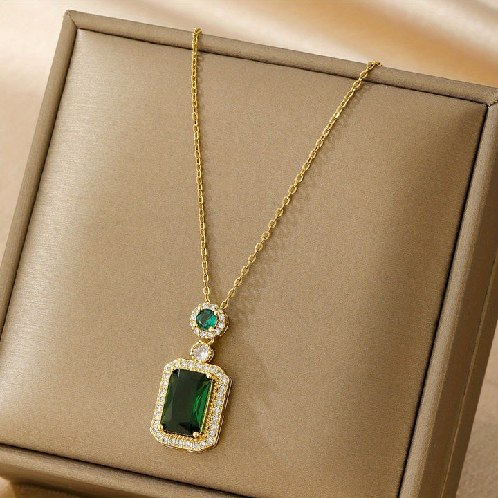 Collier Greta orné d'une Pierre d'Émeraude