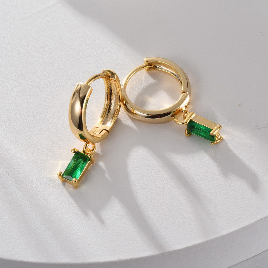 Élégantes Boucles d'Oreilles en Émeraude