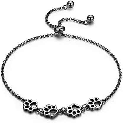 Bracelet en argent avec motif de patte – Taille ajustable