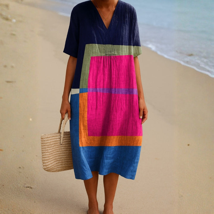 Isadora - Robe en Blocs de Couleurs Vibrantes