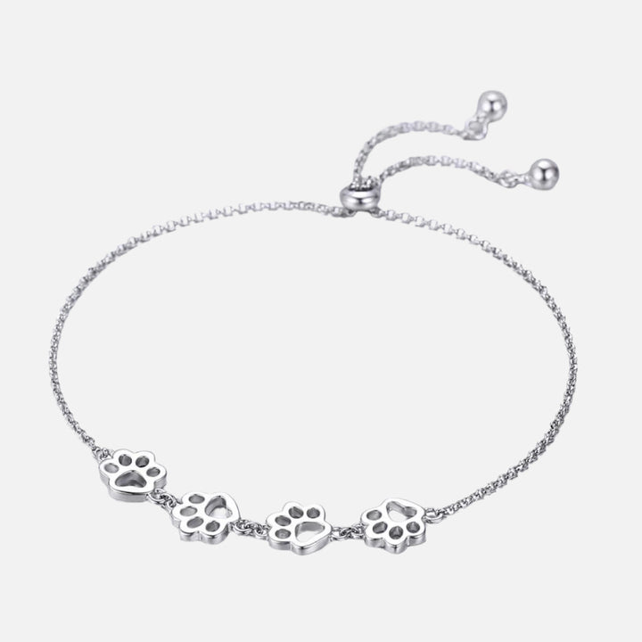 Bracelet en argent avec motif de patte – Taille ajustable