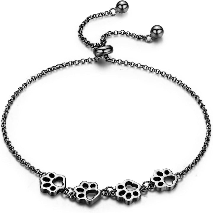 Bracelet en argent avec motif de patte – Taille ajustable
