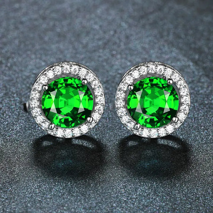 Créoles en Émeraude et Diamants