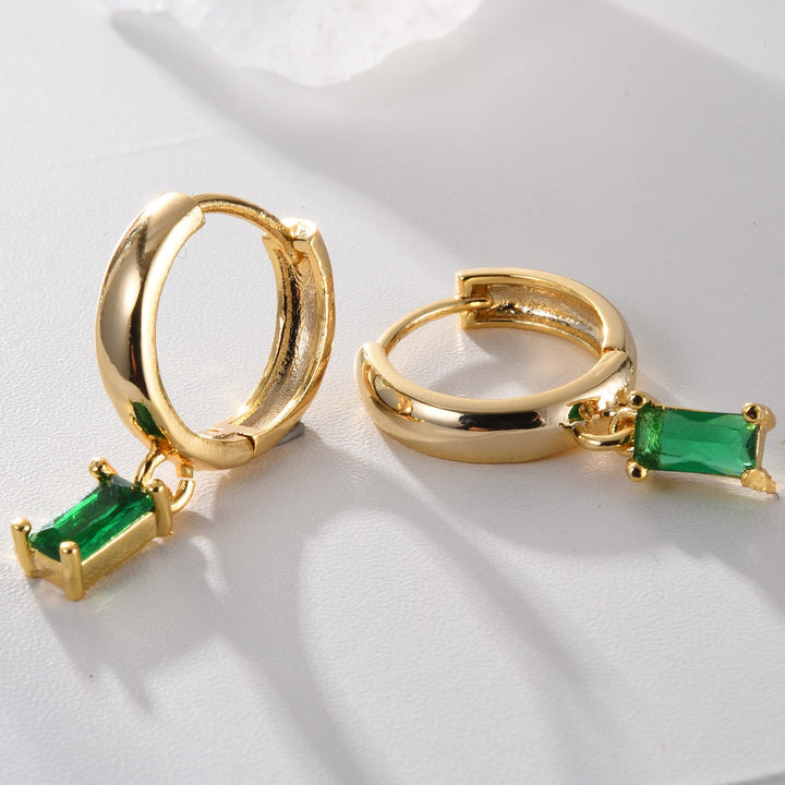 Élégantes Boucles d'Oreilles en Émeraude
