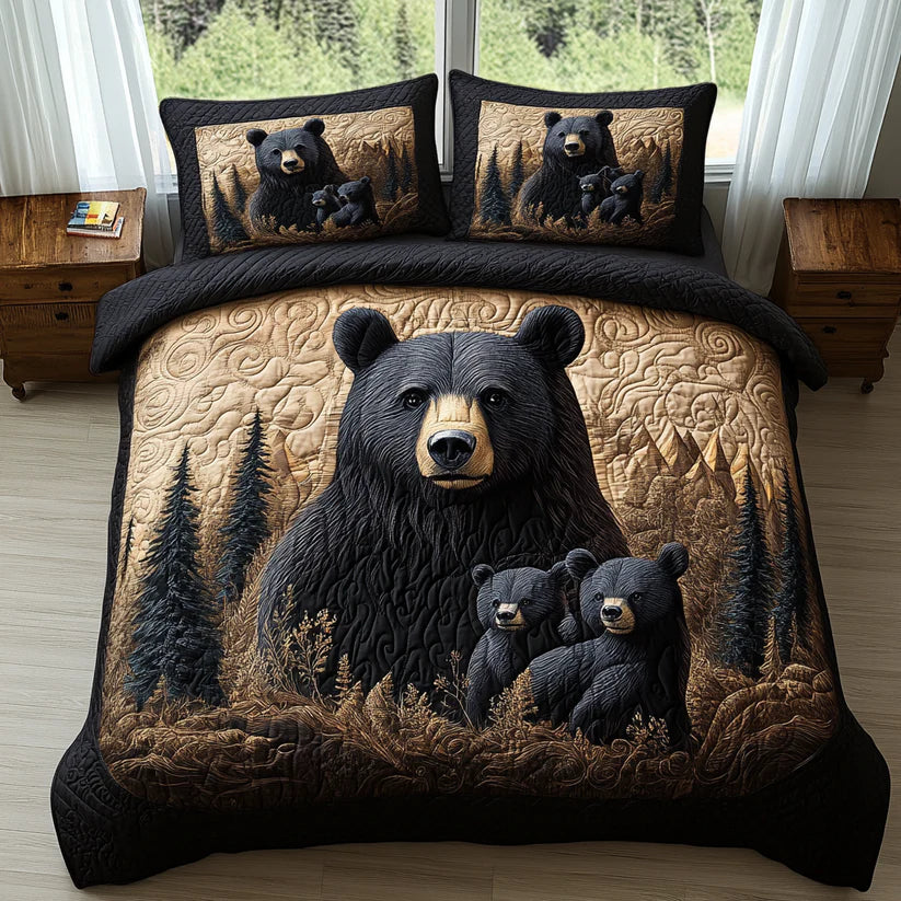 Parure de lit matelassée 3 pièces - Animaux de la Forêt