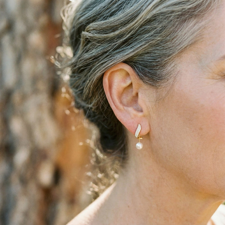 Boucles d'Oreilles en Or ornées de Perles