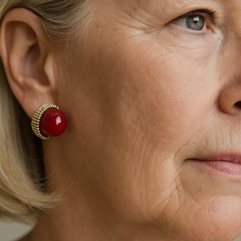 Boucles d'oreilles Avelã Vermelha ornées de Perles