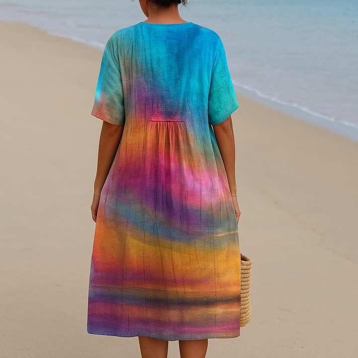 Ema - Robe Tie-Dye au Couché de Soleil
