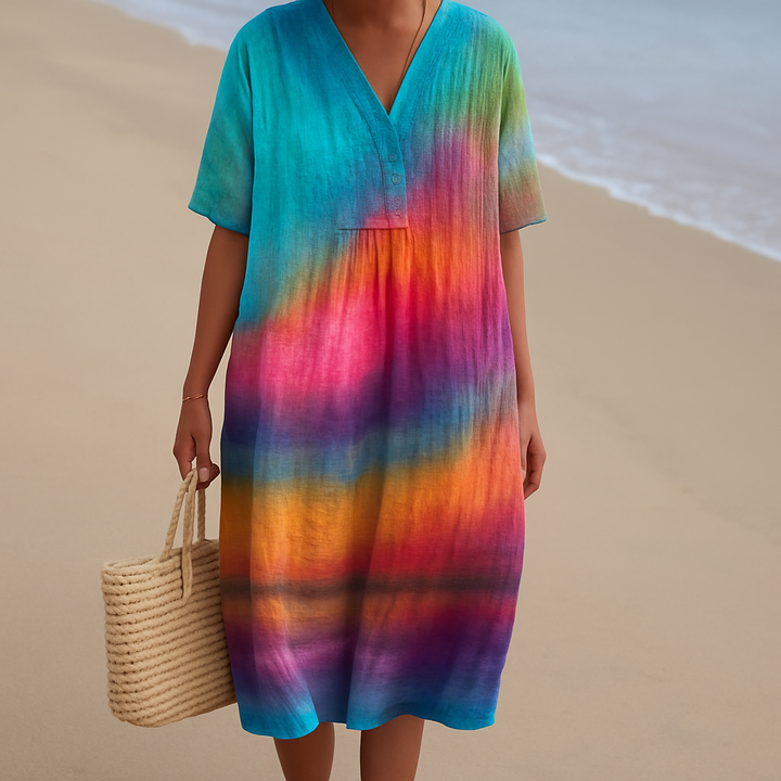 Ema - Robe Tie-Dye au Couché de Soleil