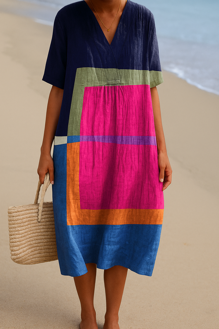 Isadora - Robe en Blocs de Couleurs Vibrantes