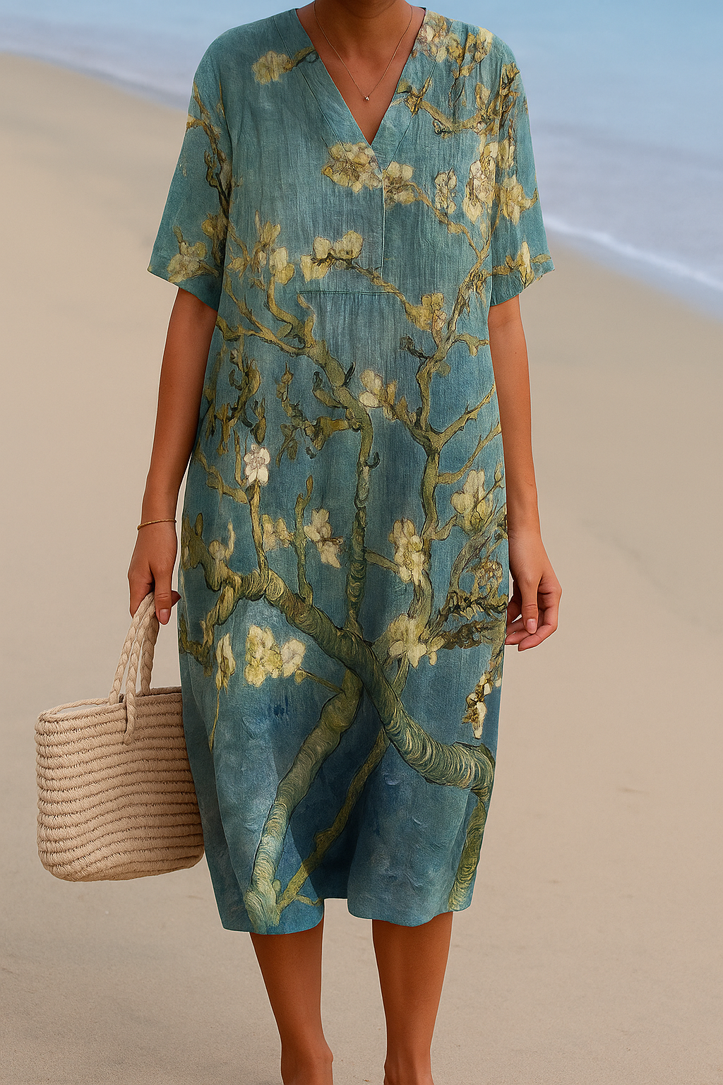 Mara - Robe Fleurie en Vert d'Eau