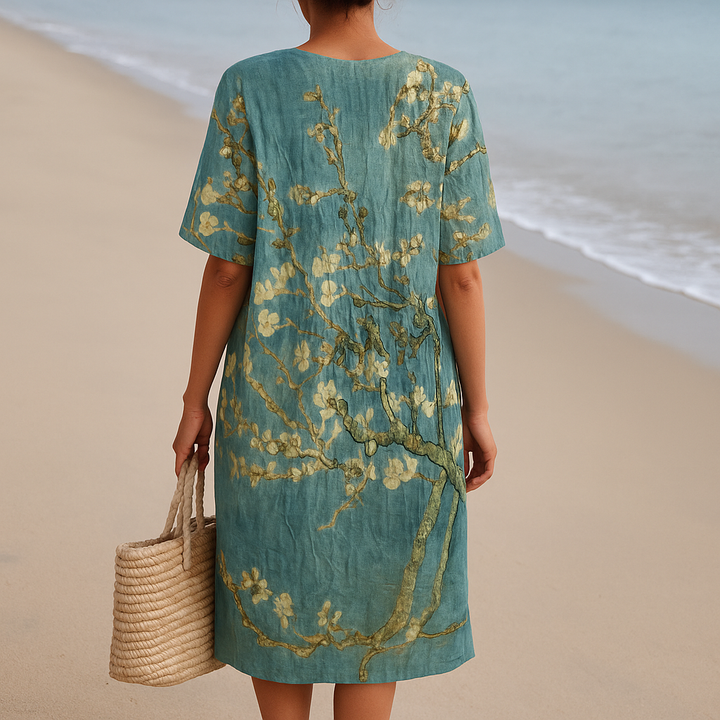 Mara - Robe Fleurie en Vert d'Eau