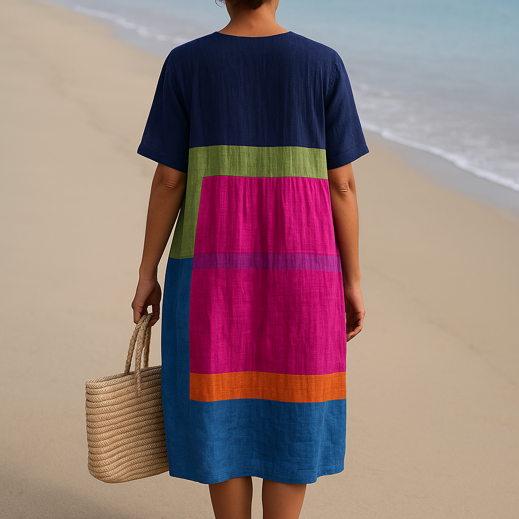 Isadora - Robe en Blocs de Couleurs Vibrantes