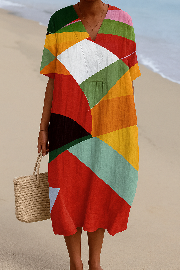 Daniela - Robe Colorée en Patchwork