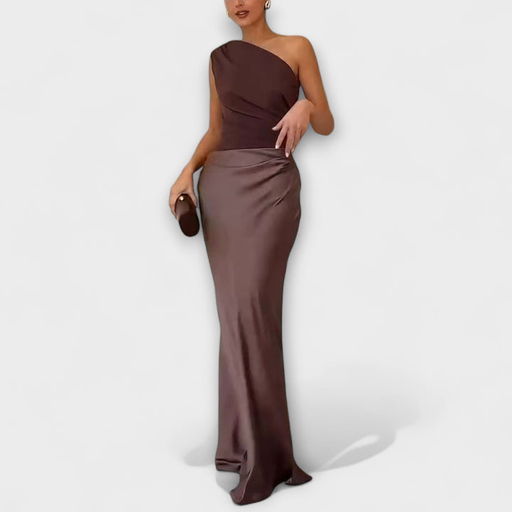 Luna - Robe en satin asymétrique