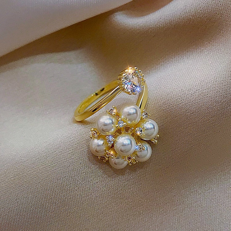 Anneau Réglable avec Perles Adorables