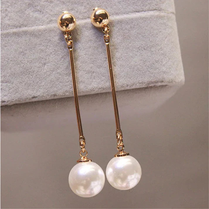 Boucles d'Oreilles Pendantes de Luxe avec Perles Artisanales