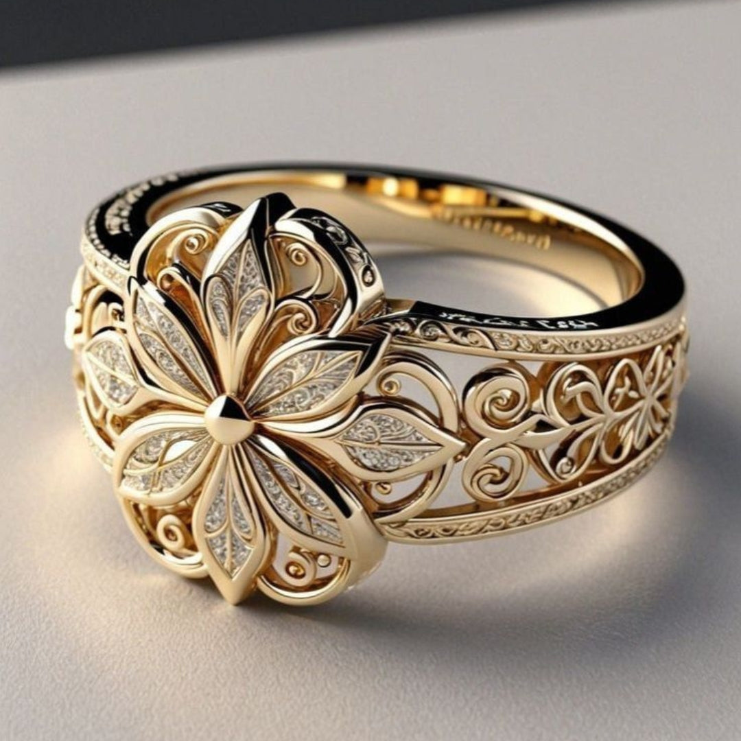 Bague Fleur Zirconia Or Exotique