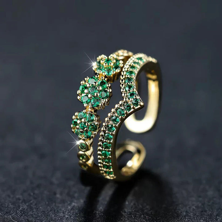 Émeraude Couronne Bague