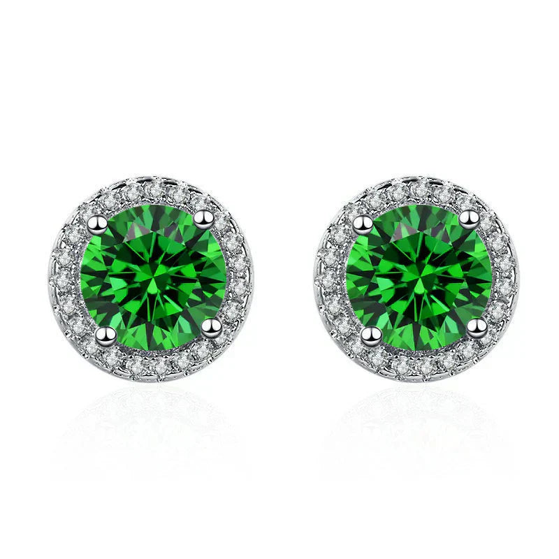 Créoles en Émeraude et Diamants
