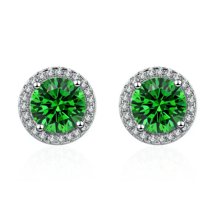 Créoles en Émeraude et Diamants