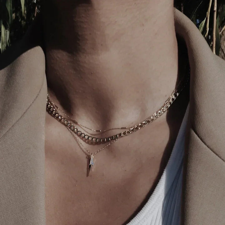 Collier Gourmette Plate en Or