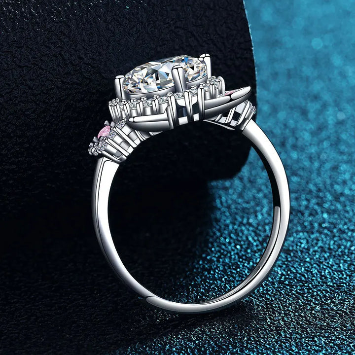 Adjustable Cat Ear Ring with Zirconia