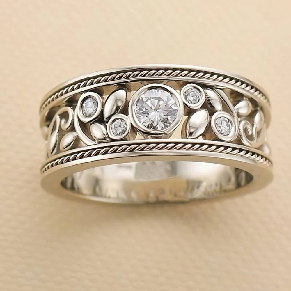 Anneau Vintage en Argent avec Zircon