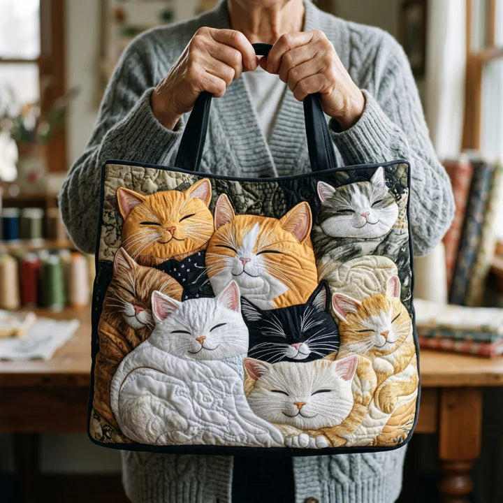 Sac Artisanal Matelassé - Chatons Endormis