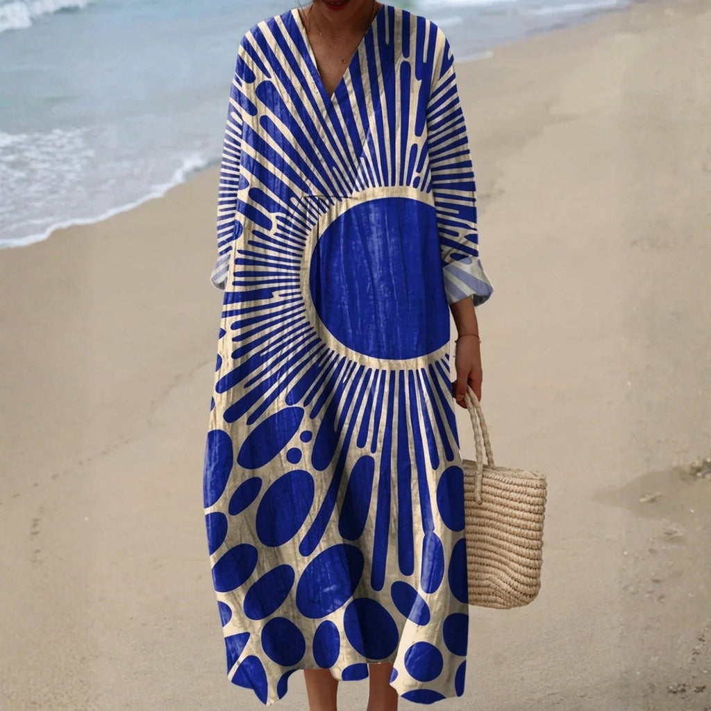 Denise - Robe d'Été avec Motif Graphique