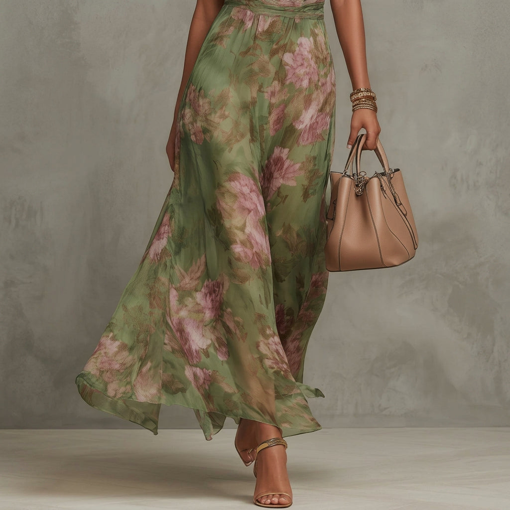 Filipa - Robe Longue Halter Florale