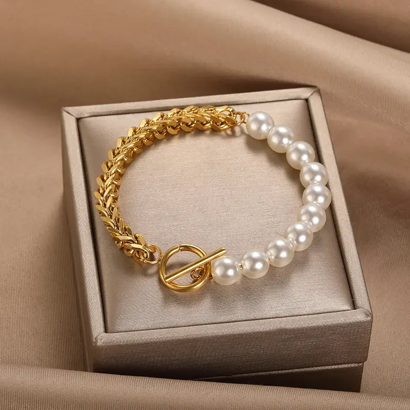 Bracelet Chic en Or et Perles
