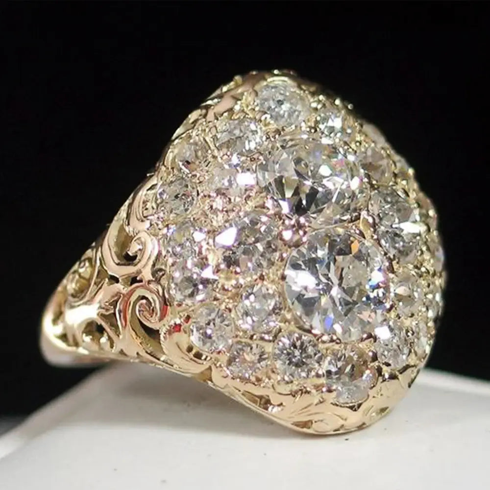 Anneau Vintage Rond en Or avec Diamant