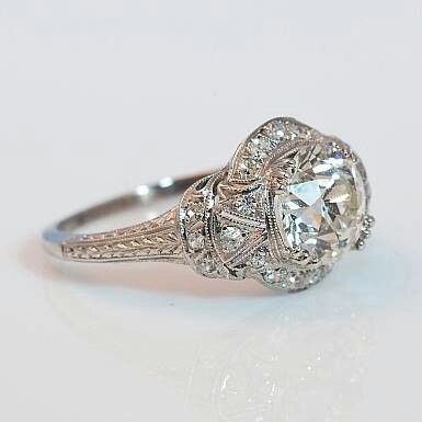 Bague Vintage en Argent avec Cristal