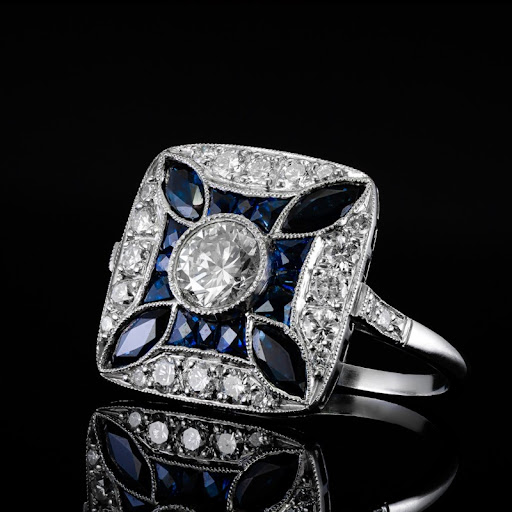 Éclatante Bague en Zirconium Bleu Profond