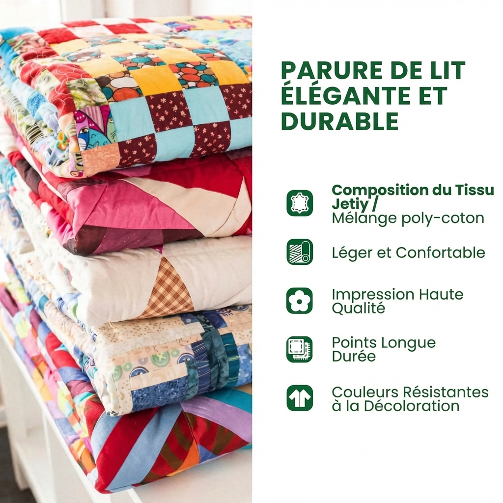 Parure de lit matelassée 3 pièces - Magie du Père Noël